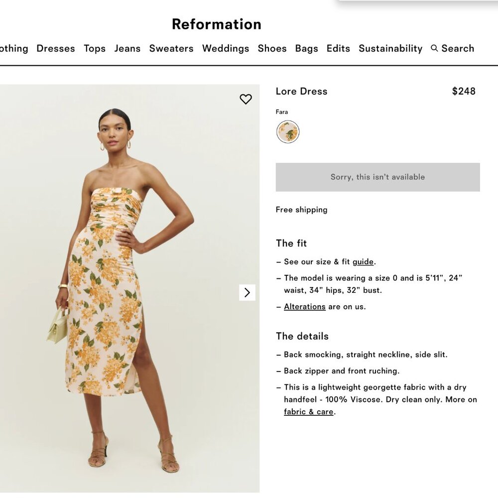 NWT Reformation Lore Dress - Picture 6 of 6